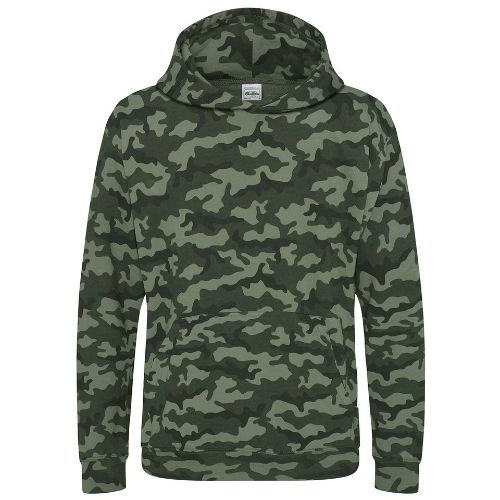 Awdis Just Hoods Kids Camo Hoodie Green Camo